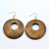 Retro Wooden Hoop Earrings Boho Dangle Drop Lightweight Colourful Women Gift UK