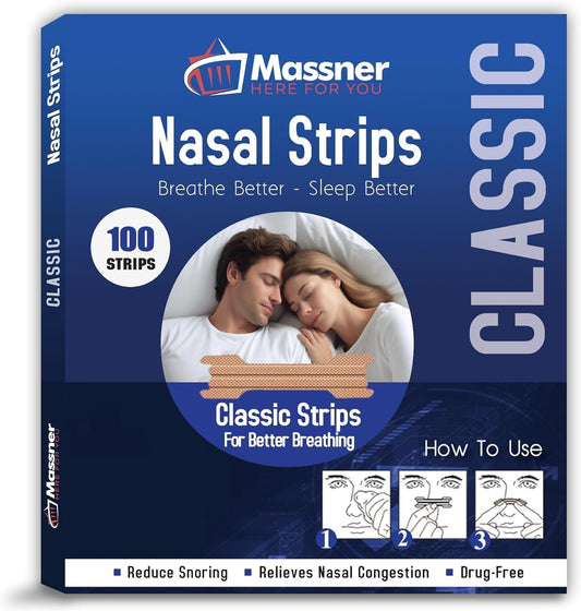 Classic Nasal Strips for Snoring, Large 100 Pack