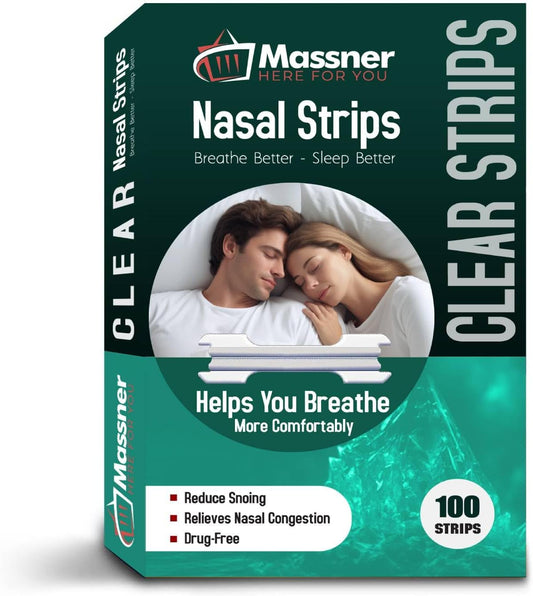 Clear Nasal Strips for Snoring - Pack of 100 Clear Nose Strips