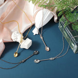 6pcs Mini Little Salt Sugar Charm Spoon Necklace Pendant in Silver Rose Gold
