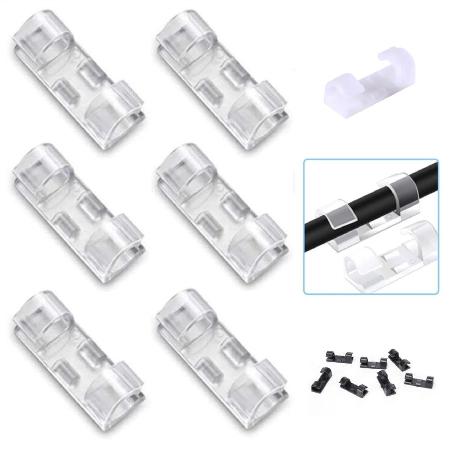 Self-Adhesive Cable Clips Wire Management Holder Tidy Desk Home Office UK
