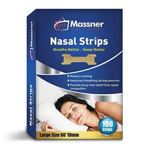 massner nasal strips for snoring, large 100 pack extra strength anti snoring solution for men, women clears air way to breathe better sleep right, snore less stuffy nose relief for congestion
