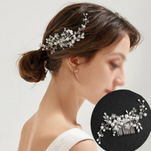 flower wedding bridal hair accessories comb clips piece crystal diamante pearl