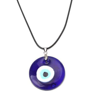 evil eye necklace pendant lucky protection corded glass kabbalah nazar turkish