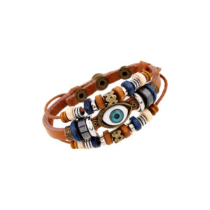 men's evil eye protection bracelet: hand woven, multilevel rope, adjustable uk