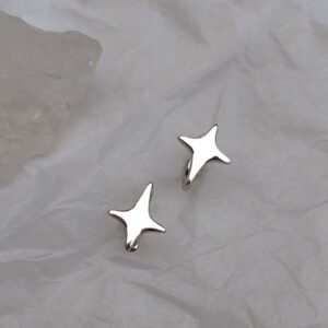 925 silver star ear cuffs: minimalist modern earrings trending uk stocks
