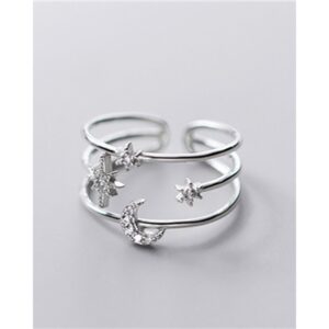 korean fashion adjustable ring: celestial open ring with star & moon uk stocks