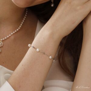 14k gold bracelet with real natural freshwater pearls elegant and delicate uk