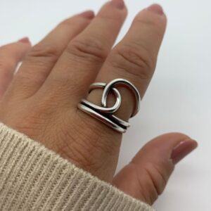 stylish adjustable silver knot thumb rings for women statement & unique gift