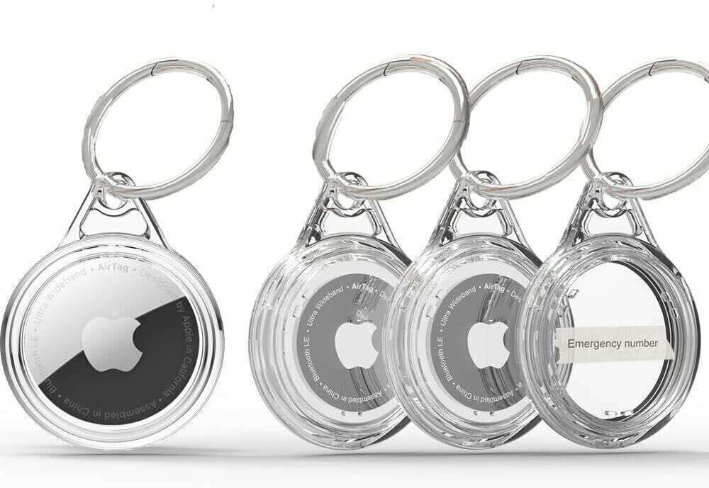 for apple airtag waterproof holder keyring carry case keychain air tag pet ip68