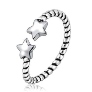 925 sterling silver star love hug ring band open finger adjustable jewelry uk