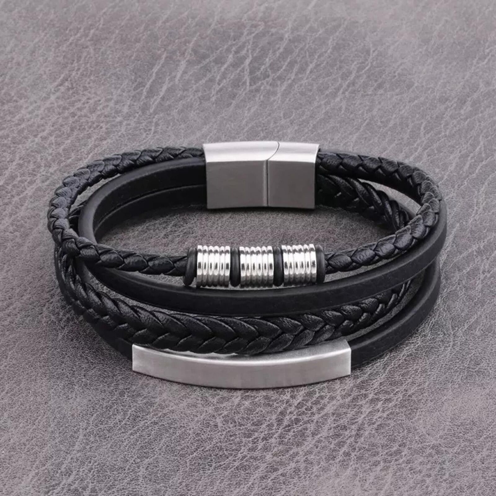 Hand braided leather bracelet for men. – creativefusionsfashion