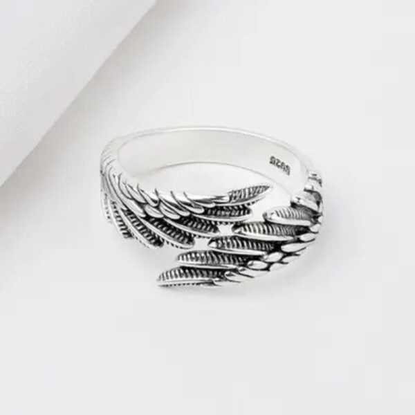 925 sterling silver vintage angel wing adjustable ring womens jewellery new uk